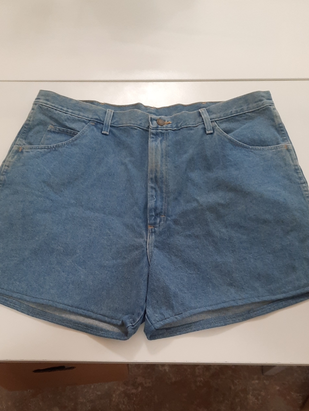 Classic High-Rise Blue Denim Jean Shorts - Size 40